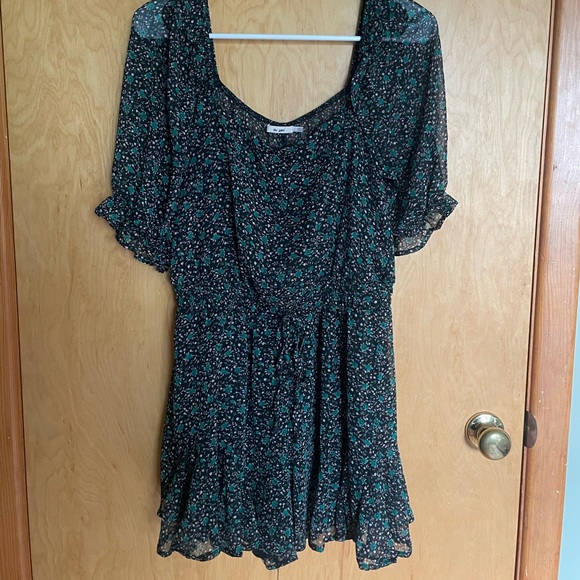 Black & Green Square Neck Romper - Picture 3 of 5